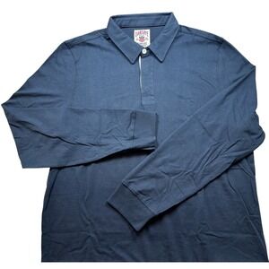 Oak & Rye Long Sleeve‎ Rugby Polo Shirt Navy Blue Jersey Men's Large NWT